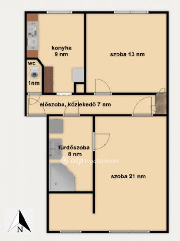 Eladó téglalakás, Oroszlányban 29.5 M Ft, 2+1 szobás