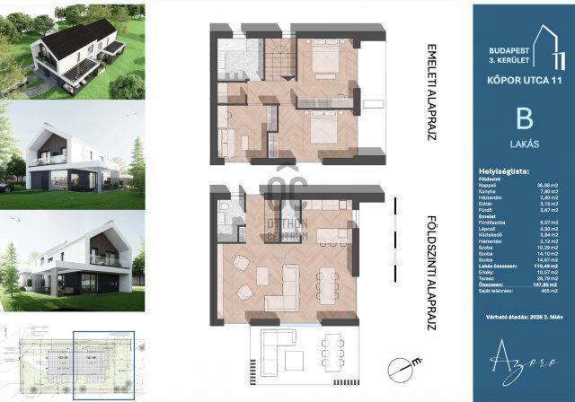 Eladó ikerház, Budapesten, III. kerületben 203.9 M Ft, 4 szobás