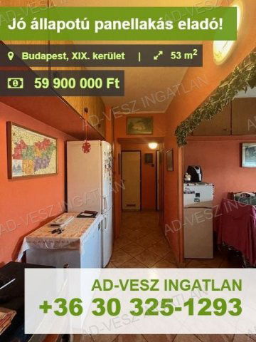 Eladó panellakás, Budapesten, XIX. kerületben 59.9 M Ft