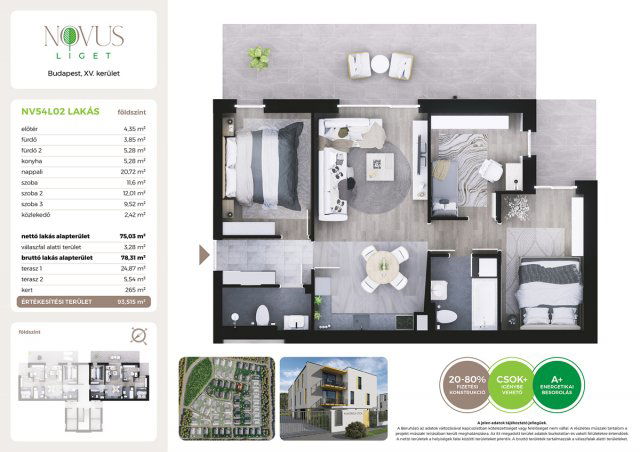 Eladó téglalakás, Budapesten, XV. kerületben, Kékszilva utcában