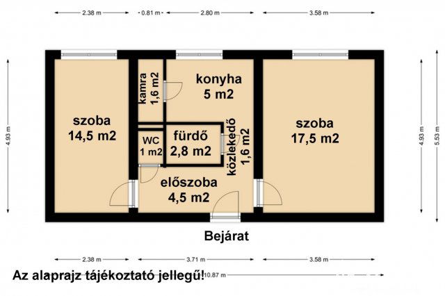 Eladó téglalakás, Békéscsabán 22.9 M Ft, 2 szobás