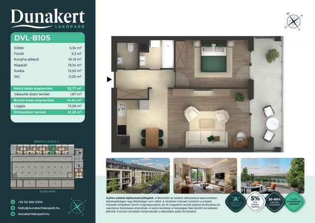 Eladó téglalakás, Vácon, Németh László utcában 69.99 M Ft