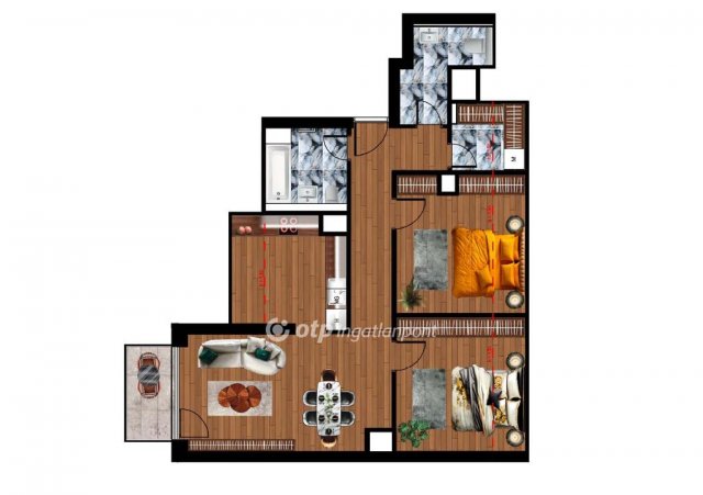 Eladó téglalakás, Dunaföldváron 81.696 M Ft, 3 szobás