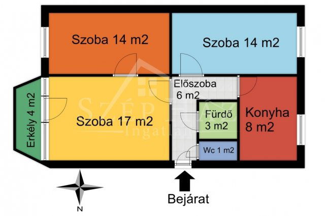 Eladó panellakás, Pécsett 51.9 M Ft, 3 szobás
