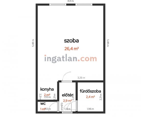 Eladó téglalakás, Tiszakécskén 33.9 M Ft, 1 szobás