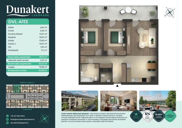 Eladó téglalakás, Vácon, Németh László utcában 85.99 M Ft