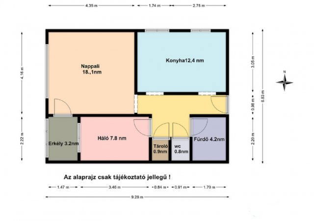 Eladó téglalakás, Salgótarjánban, Déryné úton 15.99 M Ft