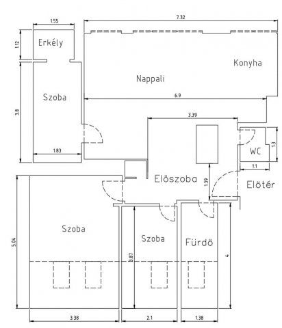 Eladó panellakás, Budapesten, III. kerületben 64.9 M Ft, 2 szobás