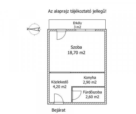 Eladó panellakás, Csornán 32.9 M Ft, 1 szobás