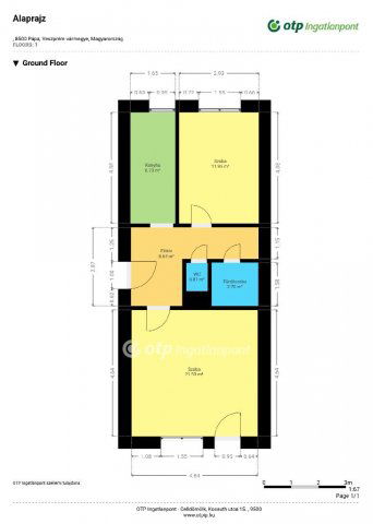 Eladó panellakás, Pápán 34.49 M Ft, 2 szobás