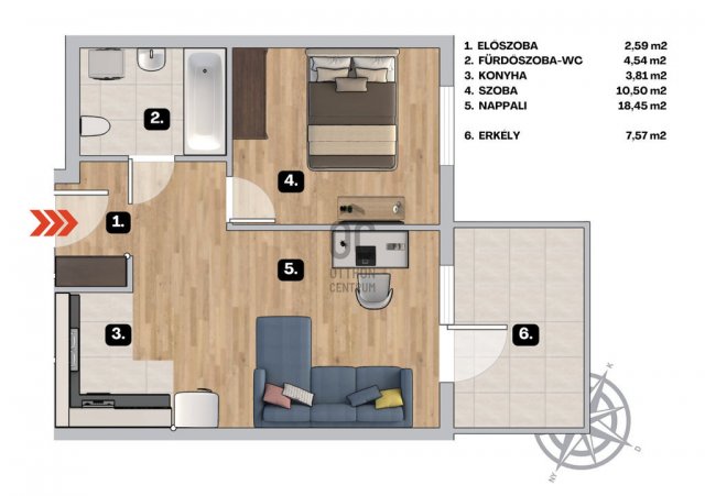 Eladó téglalakás, Budapesten, XIV. kerületben 87 M Ft, 2 szobás