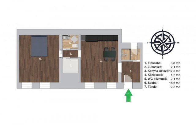 Eladó téglalakás, Budapesten, VIII. kerületben 69.9 M Ft