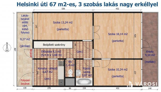 Eladó panellakás, Budapesten, XX. kerületben 67 M Ft, 3 szobás
