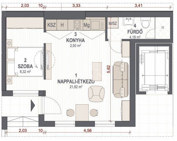 Eladó téglalakás, Budapesten, VI. kerületben 72 M Ft, 1+1 szobás