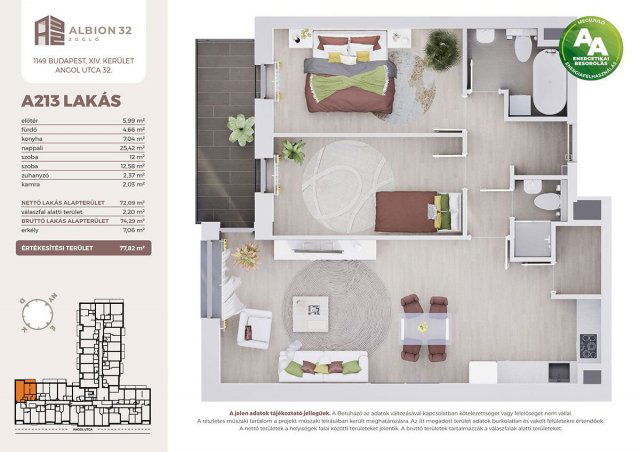 Eladó téglalakás, Budapesten, XIV. kerületben 108.44 M Ft