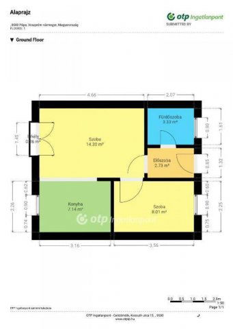Eladó téglalakás, Pápán 35.89 M Ft, 1+1 szobás