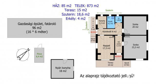 Eladó családi ház, Győrladaméren 56 M Ft, 3 szobás