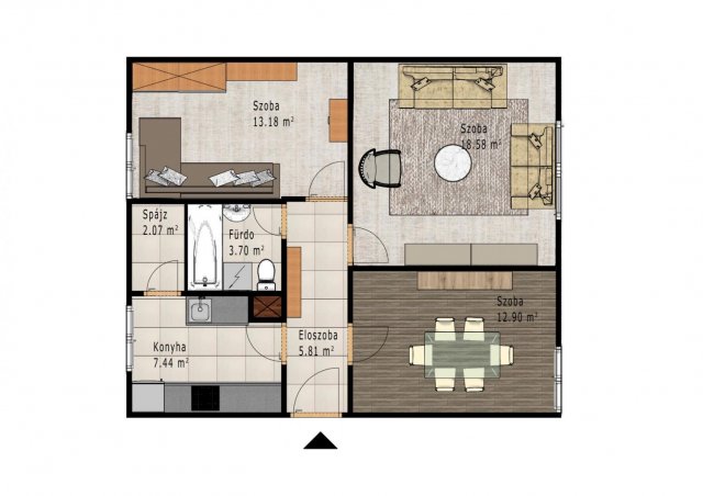 Eladó téglalakás, Oroszlányban 26.5 M Ft, 3 szobás