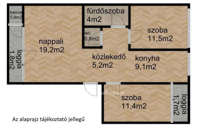 Eladó téglalakás, Nyíregyházán 54.9 M Ft, 2 szobás