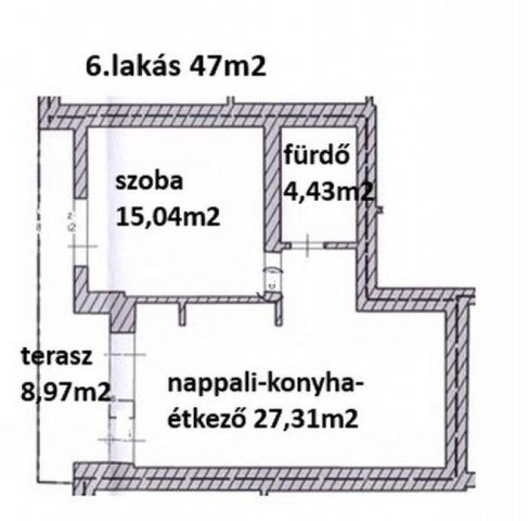 Eladó téglalakás, Hatvanban, Géza Fejedelem utcában 46.5 M Ft