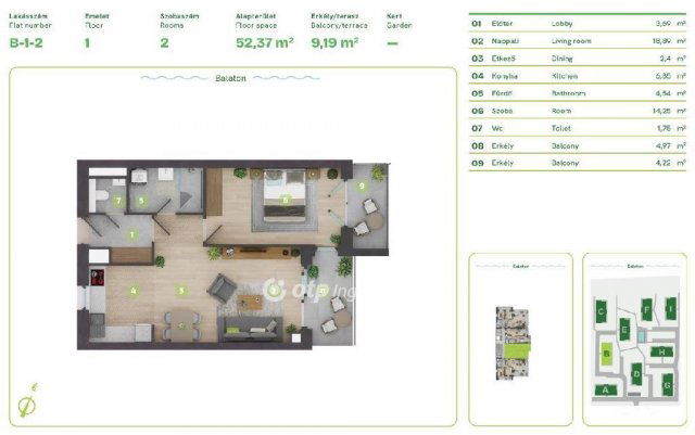 Eladó téglalakás, Balatonszemesen 104.934 M Ft, 2 szobás