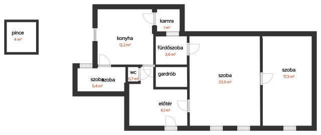 Eladó téglalakás, Budapesten, V. kerületben 127 M Ft, 2+1 szobás