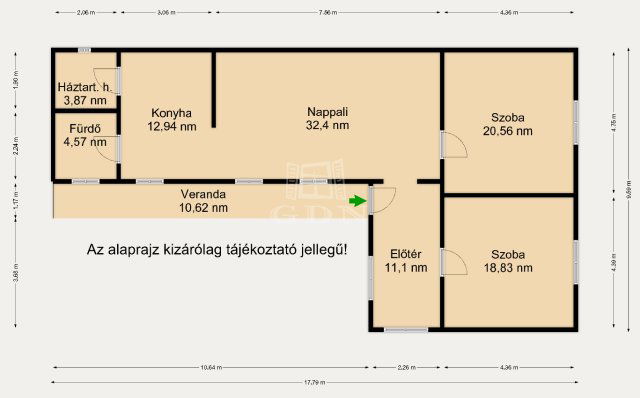Eladó családi ház, Turán 54.99 M Ft, 2 szobás