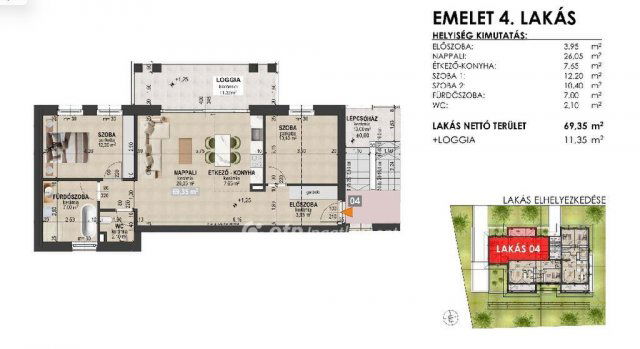 Eladó téglalakás, Debrecenben 105 M Ft, 2 szobás