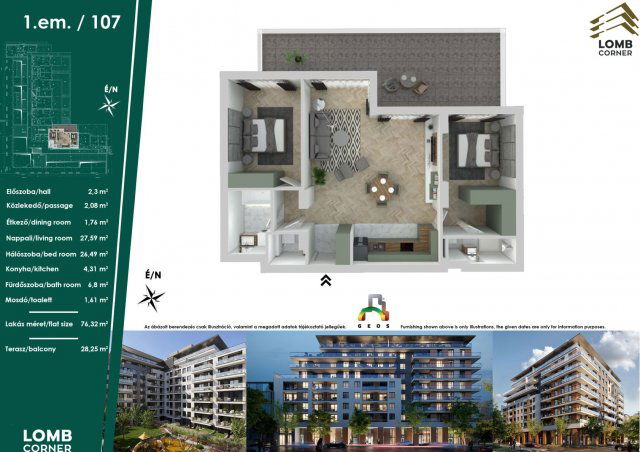 Eladó téglalakás, Budapesten, XIII. kerületben, Lomb utcában