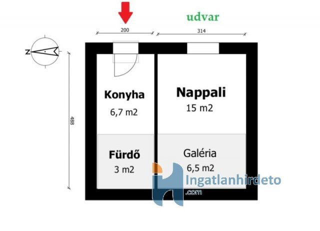 Eladó téglalakás, Budapesten, X. kerületben 27.5 M Ft, 1 szobás