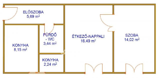 Eladó téglalakás, Komlón 22.3 M Ft, 2 szobás