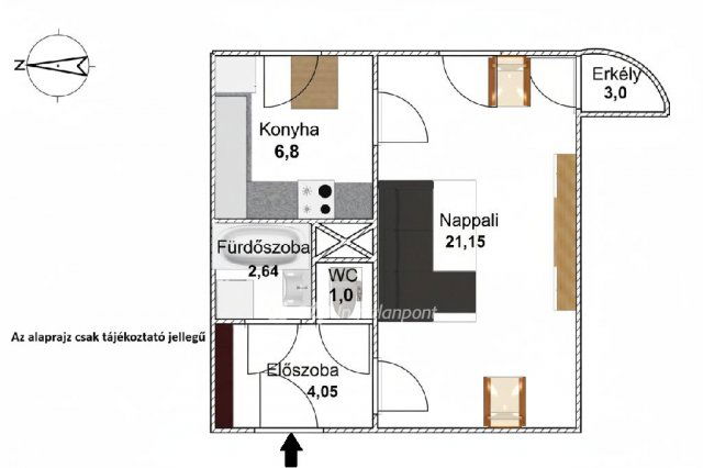 Eladó panellakás, Budapesten, IV. kerületben 55.5 M Ft, 1 szobás