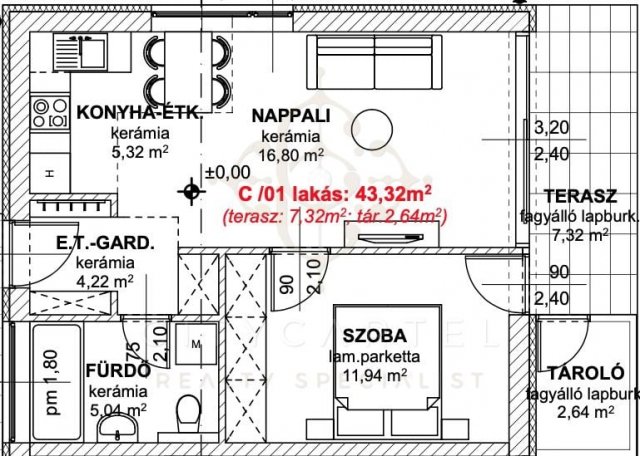 Eladó téglalakás, Balatonlelleén 59.99 M Ft, 2 szobás