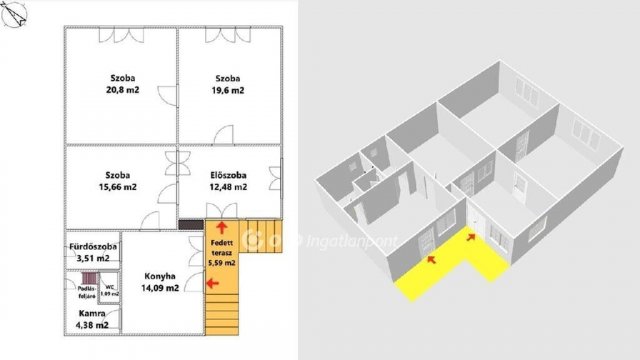 Eladó családi ház, Bükkzsércen 28.5 M Ft, 3 szobás