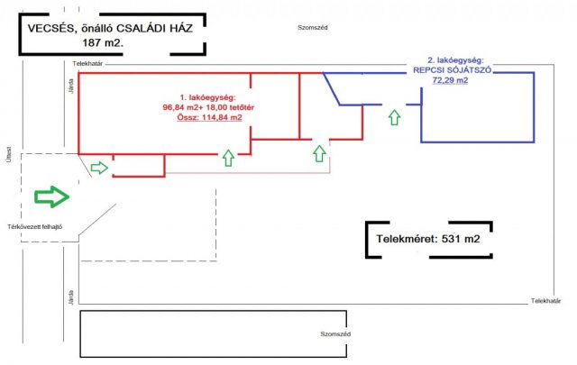 Eladó családi ház, Vecsésen 169.9 M Ft, 5+1 szobás