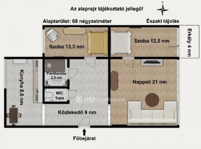 Eladó panellakás, Budapesten, X. kerületben 67.5 M Ft, 3 szobás