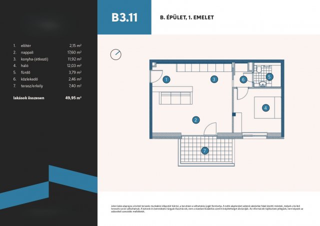 Eladó téglalakás, Vámosszabadin 51.3 M Ft, 1+1 szobás
