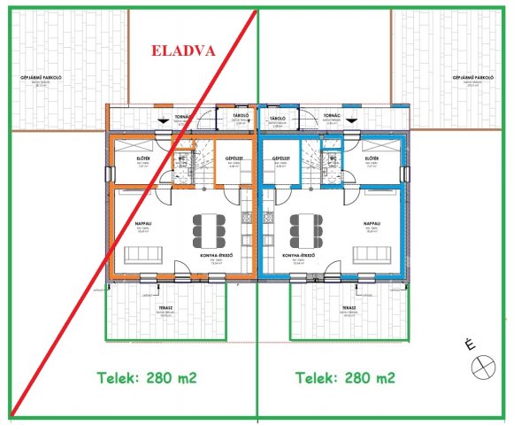 Eladó ikerház, Nagycenken 84.8 M Ft, 4 szobás