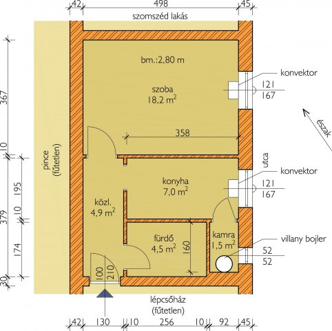 Eladó téglalakás, Komlón, Berek utcában 21.9 M Ft, 1 szobás