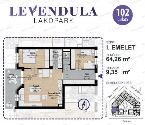 Eladó téglalakás, Kecskeméten 86.5 M Ft, 2 szobás