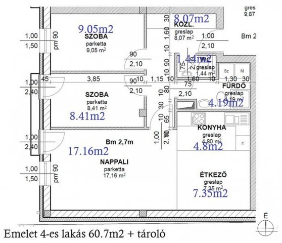 Eladó téglalakás, Érden 75.99 M Ft, 3 szobás