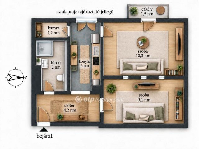 Eladó téglalakás, Szigetszentmiklóson 47.9 M Ft, 2 szobás