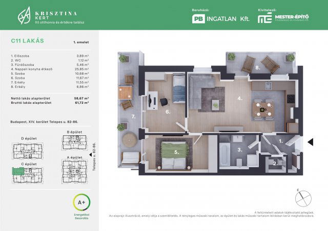 Eladó téglalakás, Budapesten, XIV. kerületben, Telepes utcában