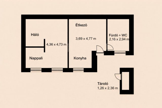 Eladó téglalakás, Budapesten, V. kerületben 87 M Ft, 1+1 szobás