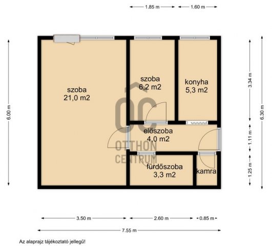 Eladó téglalakás, Nagykanizsán 21.5 M Ft, 2 szobás