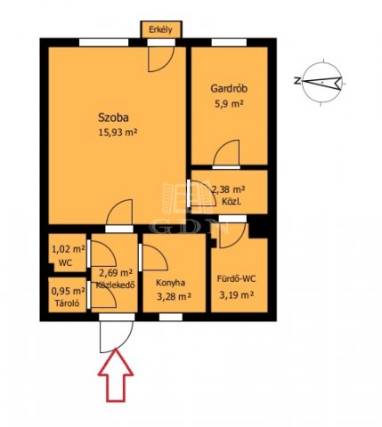 Eladó téglalakás, Miskolcon 21.6 M Ft, 1 szobás