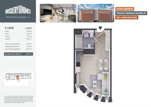 Eladó téglalakás, VIII. kerületben, Szeszgyár utcában