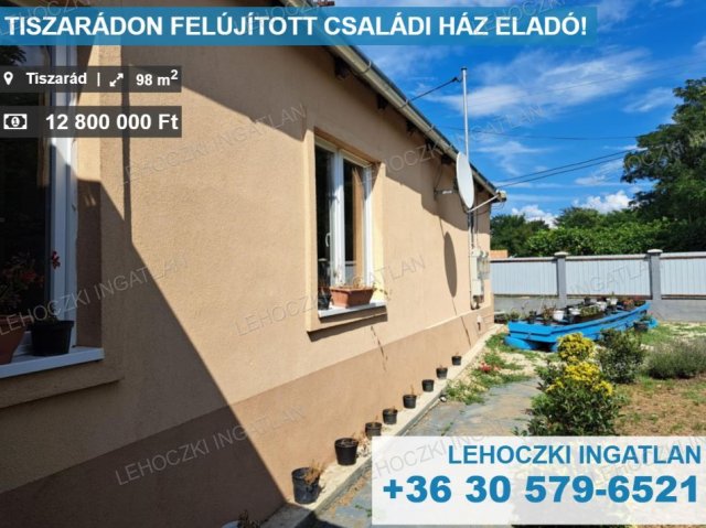 Eladó családi ház, Tiszarádon 12.8 M Ft, 2 szobás