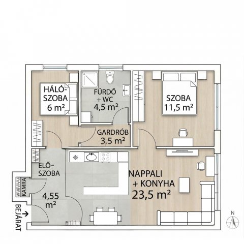 Eladó téglalakás, Tatabányán 44.4 M Ft, 2+1 szobás