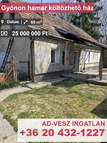Eladó családi ház, Dabason 25 M Ft, 2 szobás